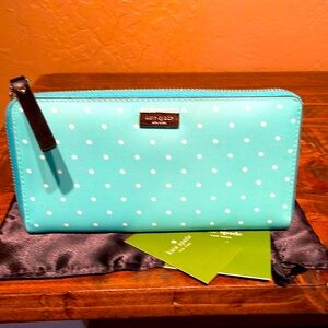 NWT Kate Spade Grant Street Grainy Vinyl Long Wallet with dust bag